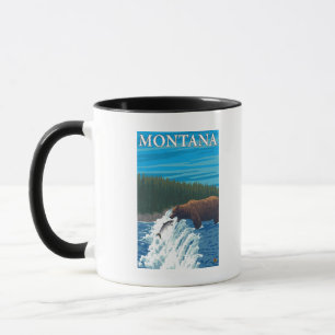 Taza Pesca del oso en el río - Montana