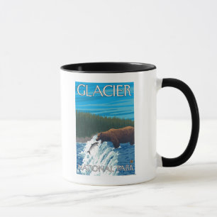 Taza Pesca del oso en el río - Parque Nacional Glacier,