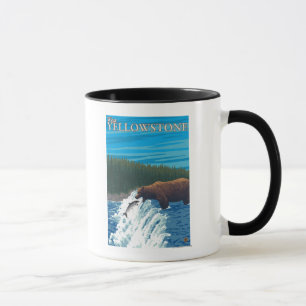 Taza Pesca del oso en el río - Yellowstone del oeste,