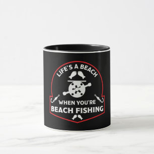 Taza Pesca divertida en la playa