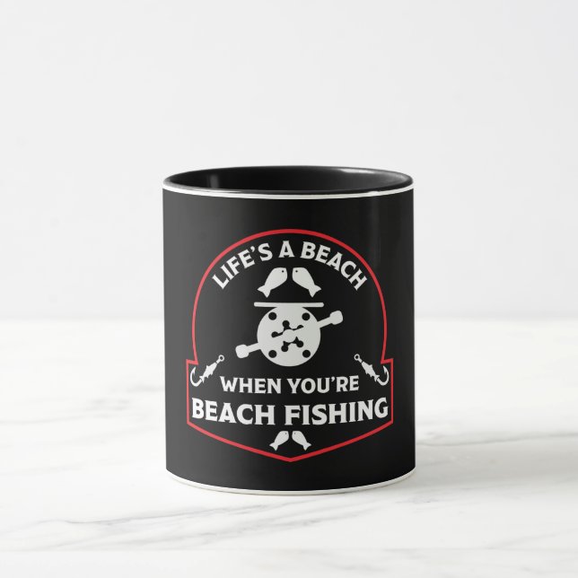 Taza Pesca divertida en la playa (Centro)
