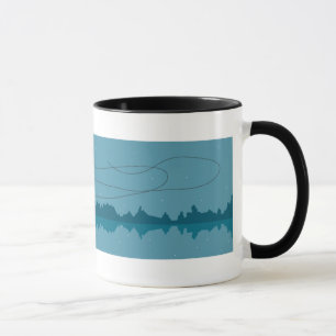 Taza Pesca nocturna bajo una luna llena