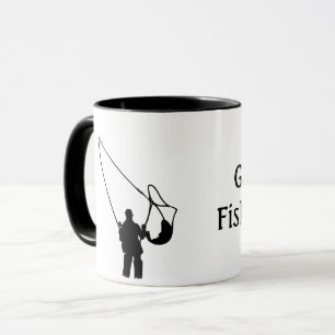 Taza Pesca - Silueta de alguien pescando