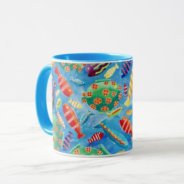 Taza Pesca Tropical Vida Subacuática Mug Náutica (Anverso izquierdo)