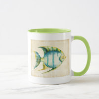 Pescado acuario azul y amarillo