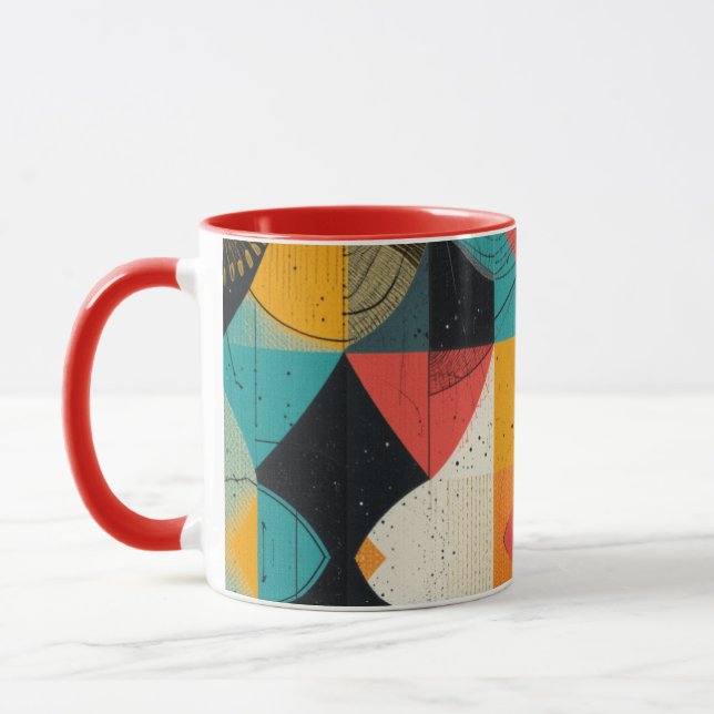 Taza Pescado Cubiístico Café De Dos Tones (Izquierda)
