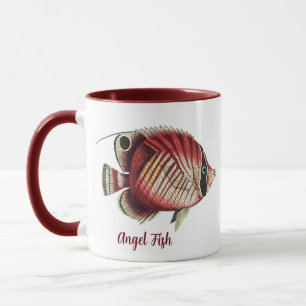 Taza Pescado de Ángel Tropical Vintage Personalizado