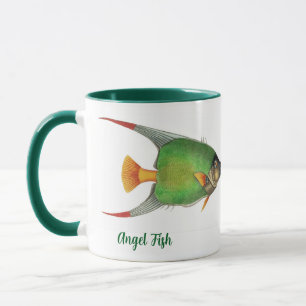 Taza Pescado de Ángel Tropical Vintage Personalizado