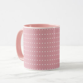 Taza Pescado de puntos de polka rosa y blanco