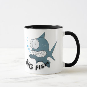 Taza Pescado grande - Negro  de 11 oz Ringer Mug