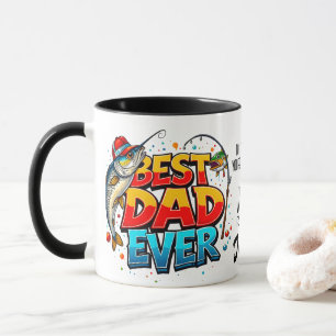 Taza Pescado Mejor Papá Cita Graffiti