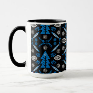 Taza Pescado nórdico de arte folclórico
