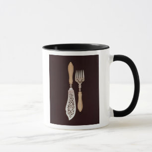 Taza Pescado-servidores con las manijas de marfil