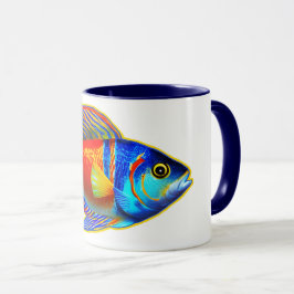 Taza Pescado único, colorido