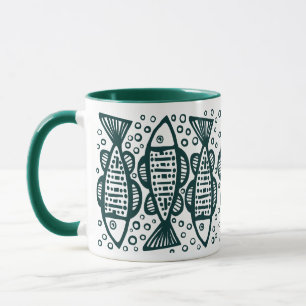Taza Pescado - Verde oscuro