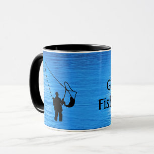 Taza Pescador con mosca - pescador en arroyo Personaliz
