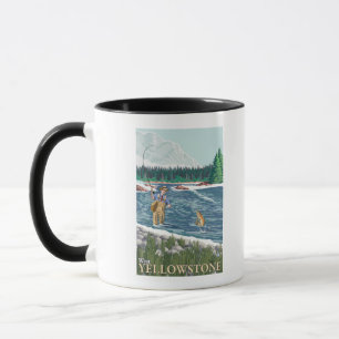Taza Pescador de la mosca - Yellowstone del oeste,
