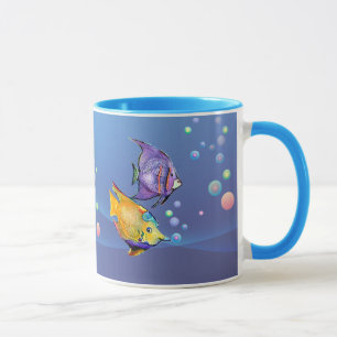 Taza PESCADOS y BURBUJAS TROPICALES de SHARON SHARPE