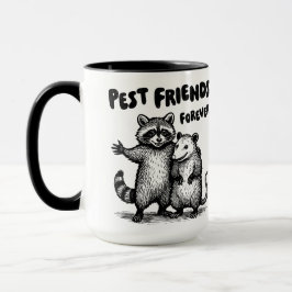 Taza Pest Friends Forever Black Print