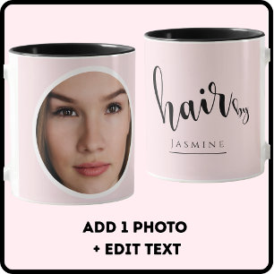 Taza Pestañas y cejas de foto rosa sonrosado Café elega