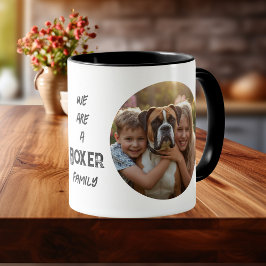 Taza Pet Photo Boxer Family typography Black Personaliz