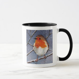 TAZA PETIRROJO INGLÉS EN NIEVE: ARTE DEL PASTEL DEL