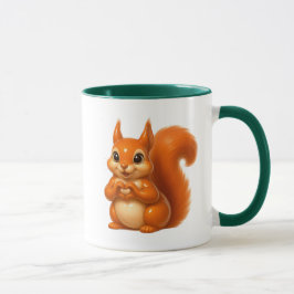 Taza Petit écureuil roux mignon avec les pattes en cœur