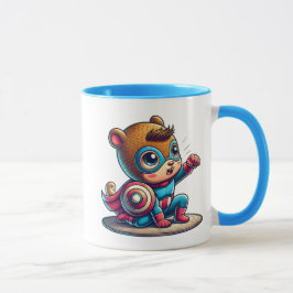 Taza Petit enfant super-héros avec bouclier.