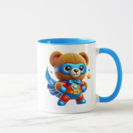 Taza Petit ourson super-héros courageux.