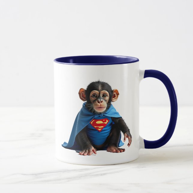 Taza Petit singe héros avec une cape. (Derecha)