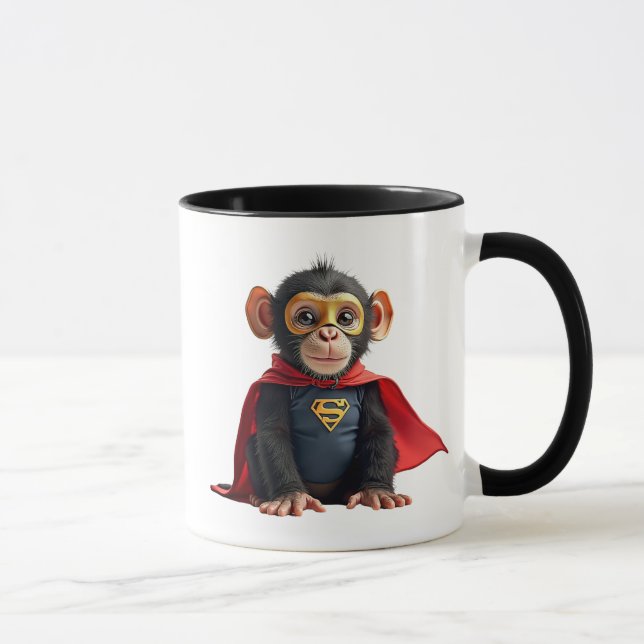 Taza Petit singe masqué avec une cape. (Derecha)
