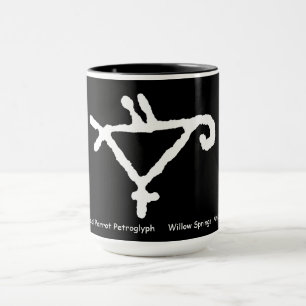 Taza Petroglifo de un loro estilizado