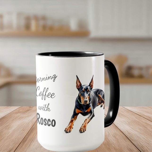 Taza Pets Photo Doberman Coffee Black Personalize (Subido por el creador)