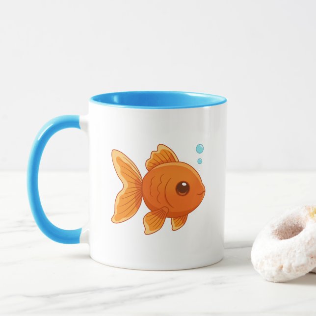 Taza Pez dorado de dibujos animados lindo (Con donut)