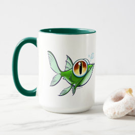 Taza PEZ ENOJADO con OJO ROJO por Jeff Willis Art