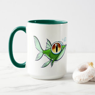Taza PEZ ENOJADO con OJO ROJO por Jeff Willis Art