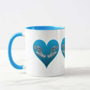 Taza Pez Grouper - Corazones Azules, dispuestos horizon