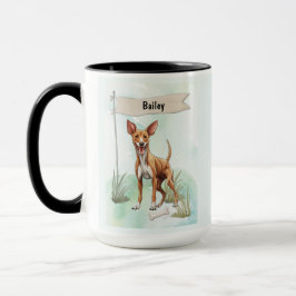 Taza Pharaoh Hound Watercolor Personalized Dog