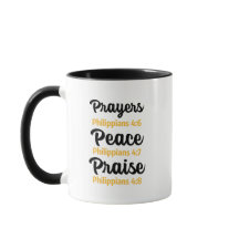 Taza Philippians 4:6-8 Oraciones, Paz, Alabanza