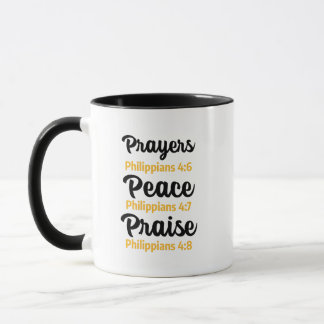 Taza Philippians 4:6-8 Oraciones, Paz, Alabanza