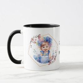 Taza Photo with fine flower frame