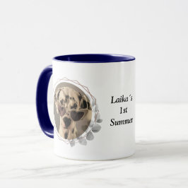 Taza Photo with fine flower frame 