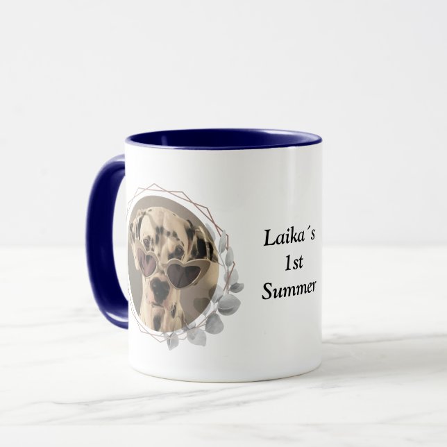 Taza Photo with fine flower frame  (Anverso izquierdo)