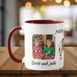 Taza Photo With Santa Merry Christmas Personalize Mug