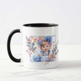 Taza Photo with square flower frame