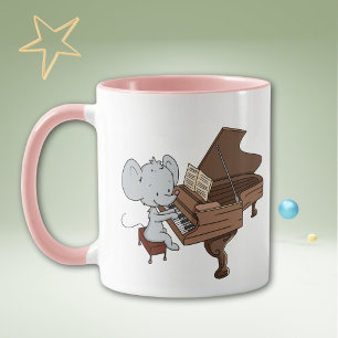 Taza Pianista músico de ratón lindo personalizado
