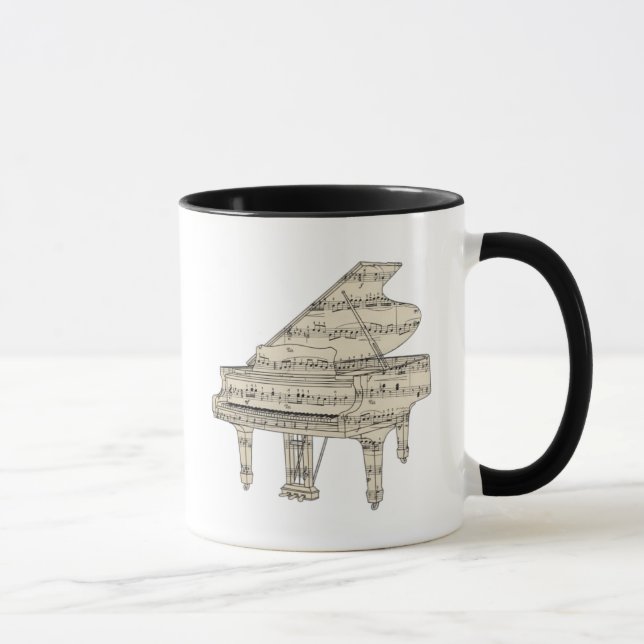 Taza Piano de cola y notas musicales (Derecha)
