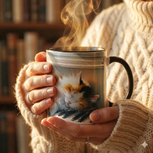 Taza Piano de Gato Cottagecore Soñado Iluminado por el 