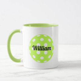 Taza Pickleball Ball Nombre personalizado Verde
