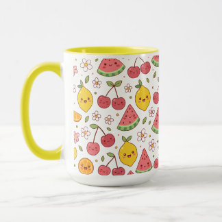 Taza Pícnic Kawaii y amigos frutales